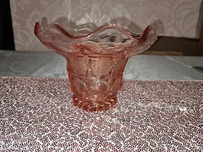 Buy Art Deco Sowerby Oxford Suite Pink Posy Vase VGC With Frog Pressed Glass 1930s • 15.99£
