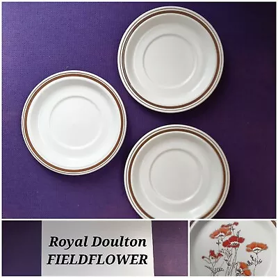 Buy Royal Doulton FIELDFLOWER Saucers X 3  In Very Good Condition. 16cm (6.25 ) Dia. • 3.50£