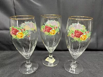 Buy Set Of 3 ~ Royal Doulton  OLD COUNTRY ROSES  Iced Beverage Glasses ~ 7 3/4  Tall • 37.27£