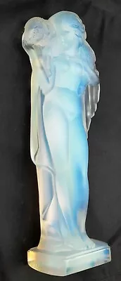 Buy Sabino Paris Opalescent Glass   Woman Carrying A Sheep   Statue Art Deco 1920 • 27.45£