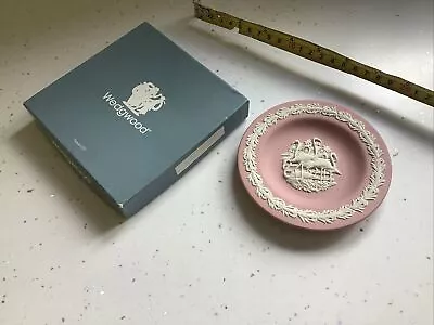 Buy VINTAGE WEDGWOOD JASPER PINK ADELAIDE AUSTRALIAN DISH Flamingos Boxed 11cm • 10.50£