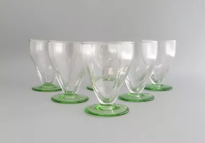 Buy A Set Of 6 Art Deco Uranium/Green Glass Liquor Glasses - Circa 1930's • 29.99£
