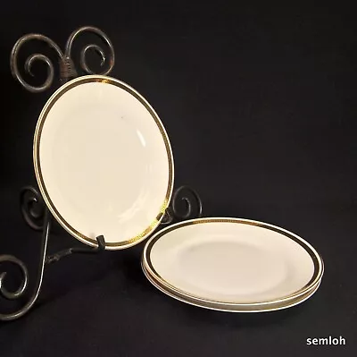 Buy Nippon Noritake M-in-Wreath 3 Dessert Plates 1911-1918 The Crete Greek Key Gold • 35.39£