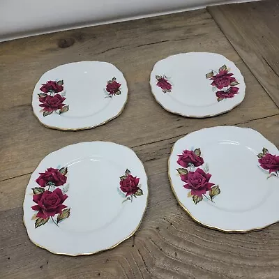 Buy Royal Vale Pink Roses Pattern Set Of 4 Side Plates 15cm Diameter • 9.99£
