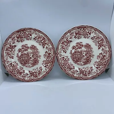 Buy Vintage Alfred Meakin Tonquin Red And White Porcelain China 20cm Plate • 22.50£