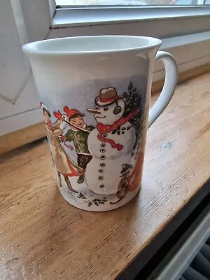 Buy Christmas Xmas Mug Bone China Snowman Scene Holly, Snow Children. Made By Amazon • 8.50£