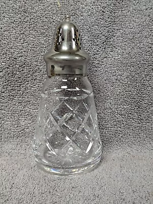 Buy Beautiful Cut Glass Crystal Sugar Shaker, Silver Plated Excellent Condition  • 14£