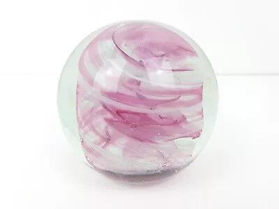 Buy Vintage Pink & White Swirl Alum Bay Isle Of Wight Glass Paperweight Stamped • 19.99£