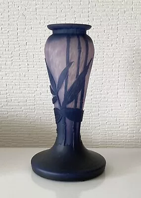 Buy De Vianne Art Nouveau French Cameo Glass Vase Bamboo Design • 126.04£