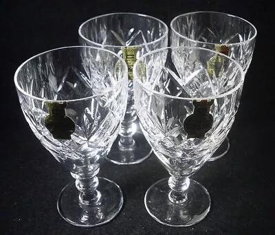 Buy Set 4 X Webb Corbett Crystal Georgian Port Sherry Wine Glasses 4 H • 12.99£