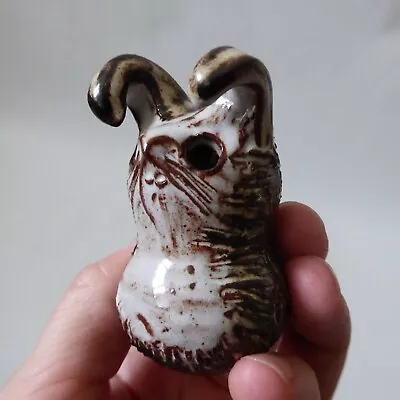 Buy Small Cute Vintage Briglin Pottery Rabbit Hare. Signed Handmade Studio Figurine • 9£
