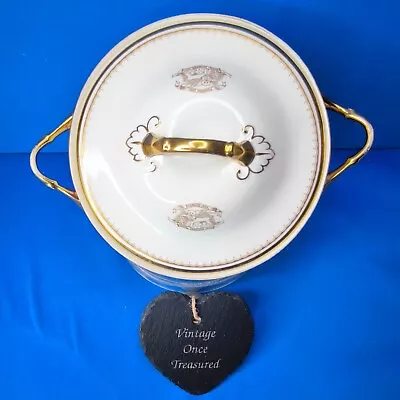 Buy Rare ROYAL CHELSEA * White & Gold SERVING DISH With Royal Armorial Crest To Lid • 27.50£