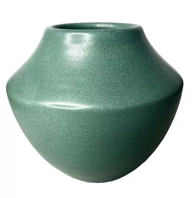 Buy Haeger 2001 Modern Deco Mottled Matte Green Ribbed Ceramic Vase 541-89 • 60.58£