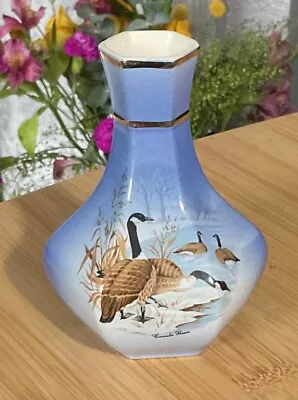 Buy Vintage Royal Worcester Palissy Canadian Geese Bud Vase, Blue • 9.99£