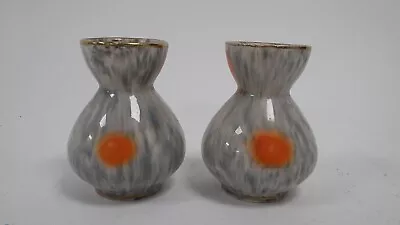 Buy Vintage Scheurich West Germany Henkel Pottery Lava Vases 593-10 - Set Of 2 Small • 9.99£