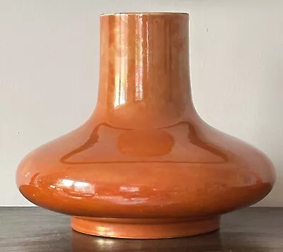 Buy Antique Ruskin Pottery  Orange Lustre Glaze Squat/Onion Vase, Dated 1914 • 275£