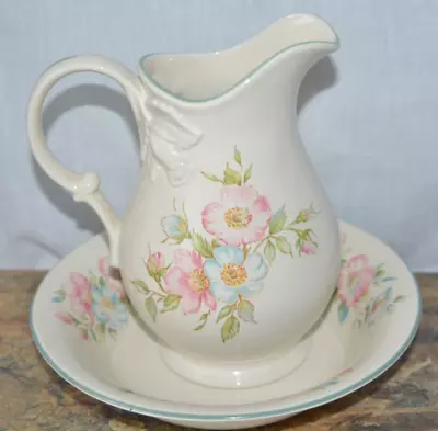 Buy Vintage St. Michael Edwardian Lady Porcelain Jug/Pitcher & Bowl Set - Small • 10£