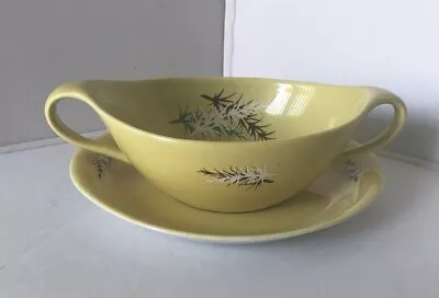 Buy Vintage James Kent Ltd Old Foley Oregon Pine Yellow Soup Bowl & Matching Saucer. • 9.99£