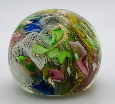 Buy Vintage Murano Art Glass Paperweight Scrambled With Lace, Ribbons Small Size • 35£