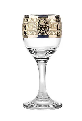 Buy Glasstar 2 Oz/60 Ml Accurate Clear Sherry Glasses With Golden Ornaments Set Of 6 • 31.68£