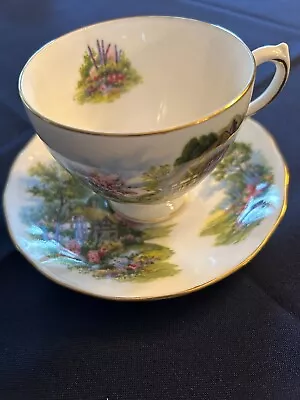 Buy Royal Vale Cottage Scene Made In England  Bone China  Cup And Saucer • 9.31£