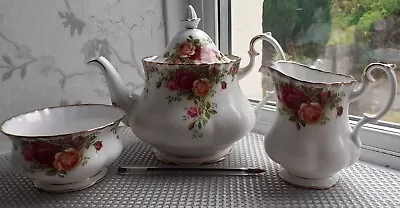 Buy Royal Albert Old Country Roses Small Teapot & Milk Jug & Sugar Bowl • 34.99£