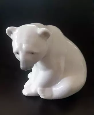 Buy Lladro Daisa, Sitting Polar Bear Figurine, 8.5cm Height, Glossy • 25£