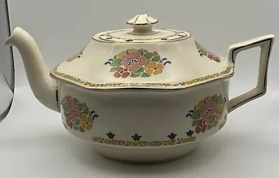 Buy Vintage Royal Ivory John Maddock & Sons Colorful Pastel Floral Tea Pot *READ* • 55.45£