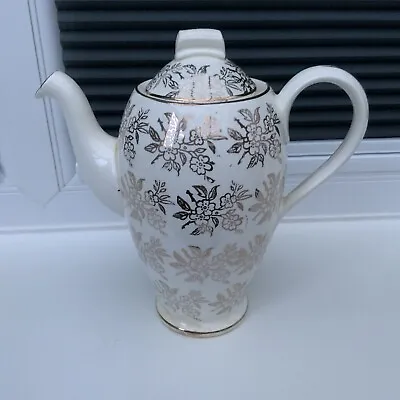 Buy Grindley Coffee Pot With Gold Pattern Design  7 1/2” Tall • 6.99£