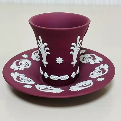 Buy Wedgwood Crimson Jasper Cup Saucer Limited Color Wine Red Used Near Mint • 212.01£