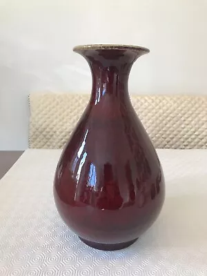 Buy A Very Large Chinese Flambe Red Glaze  Yuhuchun  Vase, 20th Century, H 34 Cm • 566£