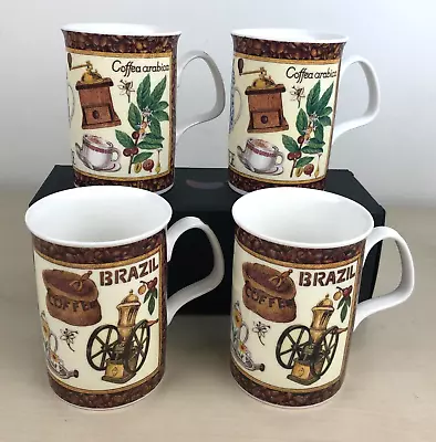 Buy 4 X ROY KIRKHAM  England Fine Bone China Coffee Design Mugs 1998 - UNUSED • 28£