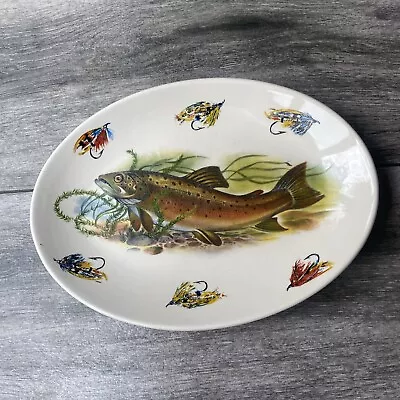 Buy Rare West Highland Pottery Vintage Trout And Fly Serving  Platter 12”x 8.5” • 19.99£