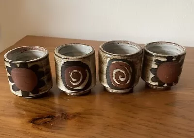 Buy Vintage Briglin Studio Pottery Egg Cups X 4 Differing Sizes • 9.99£