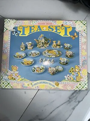 Buy Childrens Teddy Bear Tea Set Ceramic 23 Piece Hand Painted 1996 Complete • 150£