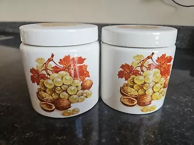 Buy Vintage ROYAL WINTON GRIMWADES Ceramic Lidded Jar Fruits Pattern Canister • 6£