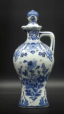 Buy PERFECT Antique Porceleyne Fles/Royal Delft Lidded Floral Decanter/bottle  1918 • 255.50£