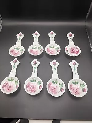 Buy Roy Kirkham Fine Bone China England Tea Bag Rest Spoons With Roses Set Of 8 • 83.86£
