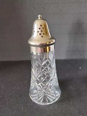 Buy Vintage Scottish Clear Cut Glass Sugar Shaker With Metal Top • 12.99£