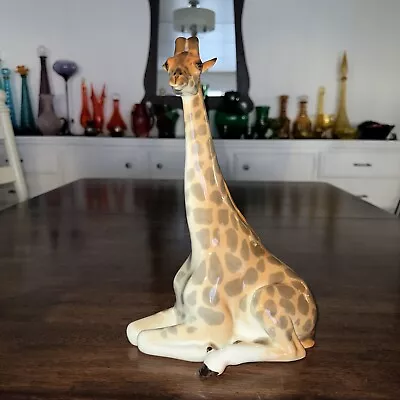 Buy Vintage IMPERIAL RUSSIAN LOMONOSOV GIRAFFE SEATED LIGHT ORANGE FIGURINE Pristine • 104.38£