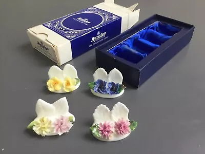 Buy Box Of 4 Aynsley Fine English Bone China Floral Place Card Holders • 8.50£