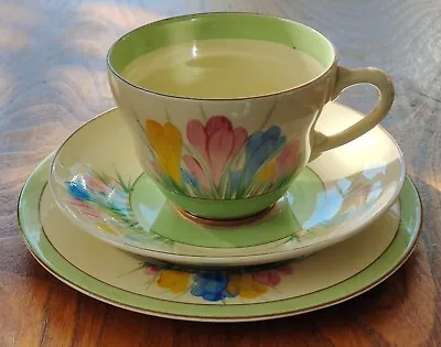 Buy Clarice Cliff Spring Crocus Trio - Tea Cup, Saucer And Plate • 92£