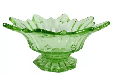 Buy Stunning Deco 1930s Sowerby Green Pressed Glass Fruit Bowl Vintage~Antique • 26£