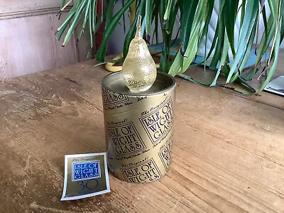 Buy Boxed Isle Of Wight Small 6.5cm Gold Art Glass Pear Paperweight • 20£