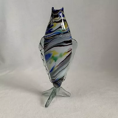 Buy Large Brightly Coloured Murano Style Vintage “End-of-Day” Glass Fish Vase, 35 Cm • 22.50£
