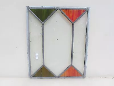 Buy Vintage Stained Glass Window Panel Old Art Deco 13x10.5  • 20£