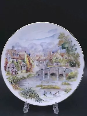 Buy NBJ China Staffordshire Bridge Cottage Hand Painted Decorative Plate • 14.90£