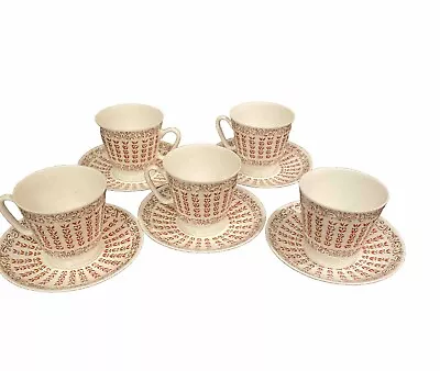 Buy Set Of 5 New Russian Lomonosov Bone China Espresso Coffee Cups & Saucers • 102.51£