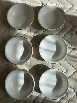 Buy Set Of 6 Royal Grafton First Love White Gold Rimmed Soup Bowls Fine Bone China • 9.99£