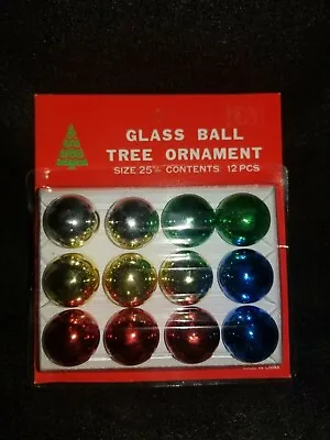 Buy Mini Multi Colored Glass Ball Ornaments 12 Pack/25mm • 2.42£